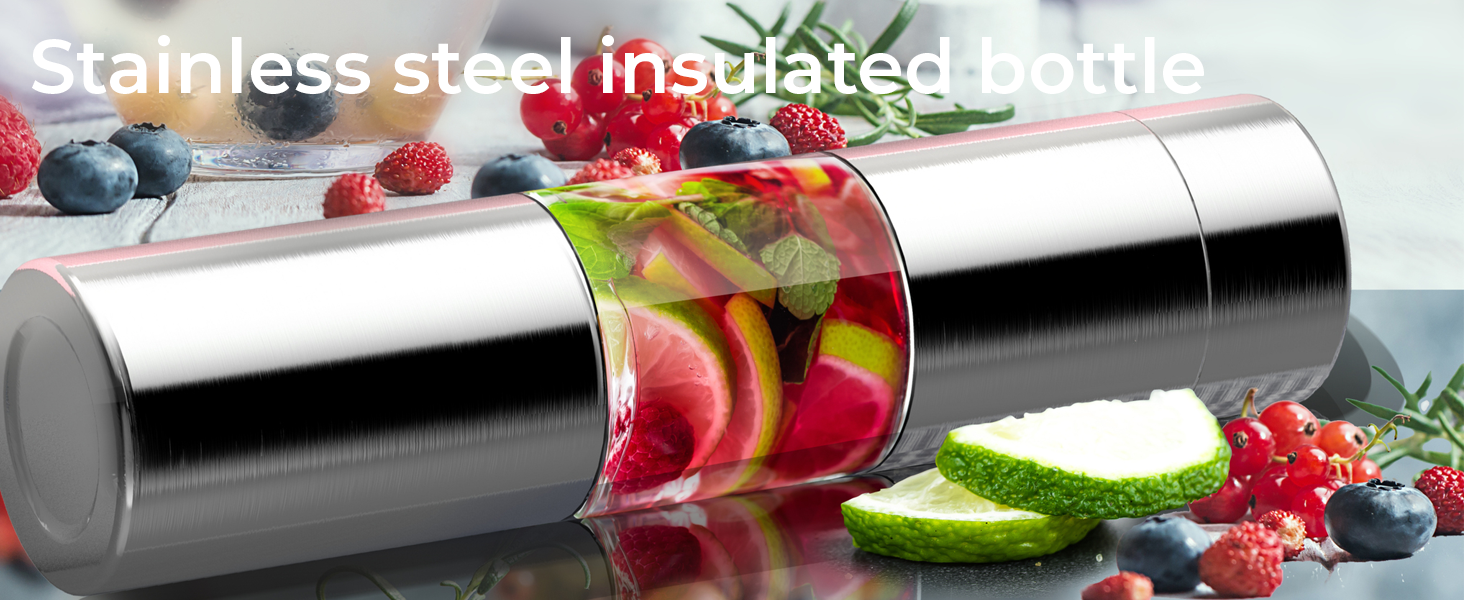 slim bottle fruit infuser water stainless steel insulated flavor glass asobu