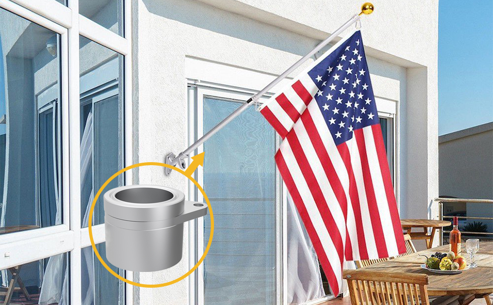 YARKOR 1" Flag Pole Clip 2 Pcs, Aluminum Alloy 0.751.02