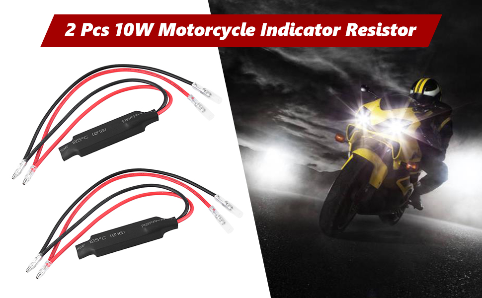 2 Pcs Led Resistor Kit, 10W LED Light Load Resistor Inline Motorcycle Resistors LED Turn