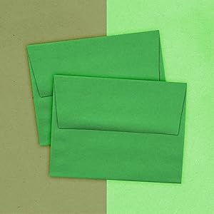 green A2 colored envelope