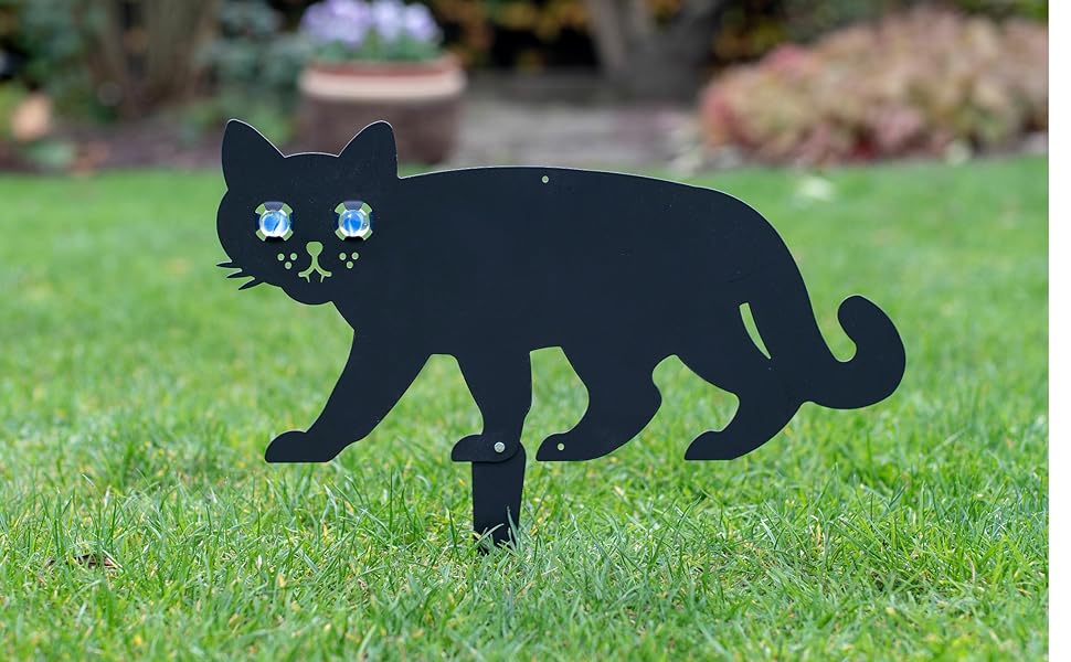Medipaq Garden Scare Cat with Reflective Marble Eyes Cat Deterrent Amazon.co.uk Garden