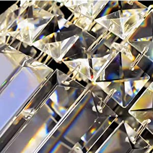 SEFINN FOUR Modern K9 Crystal Chandelier Pendant Light Fixture Hight Adjustable, Rectangle Chandelier for Dining Room… 1