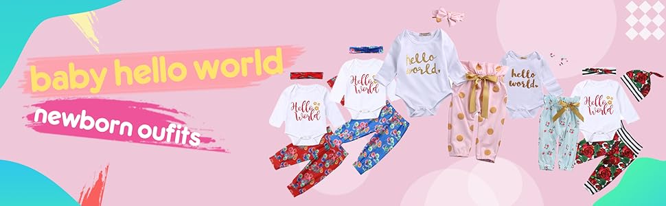 baby hello world clothes set