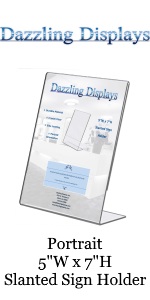 Dazzling Displays 5 x 7 Vertical Slanted Table Tent Sign Holder