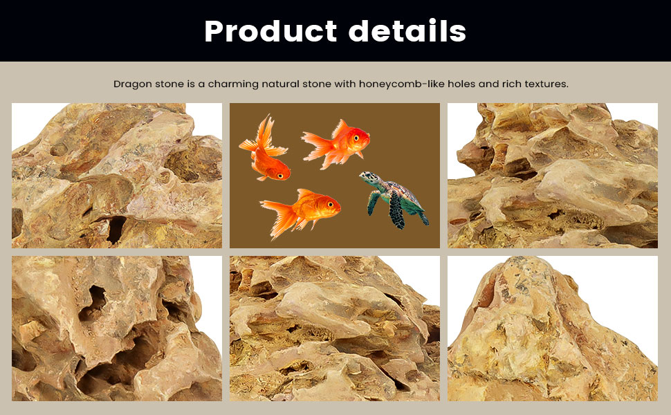 2.5lb Natural Dragon Stones, Aquarium Rocks Decoration Aquascaping Stone Landscaping Model