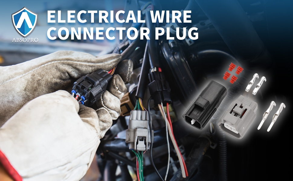 SSSです！ Amazon.com: A ABSOPRO 2 Pin Electrical Wire Connector Plug