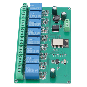 ESP8266 Relay Module WiFi 8‑Channel Development Board DC 7‑28V / 5V PCB Relay Module for Smart Home 