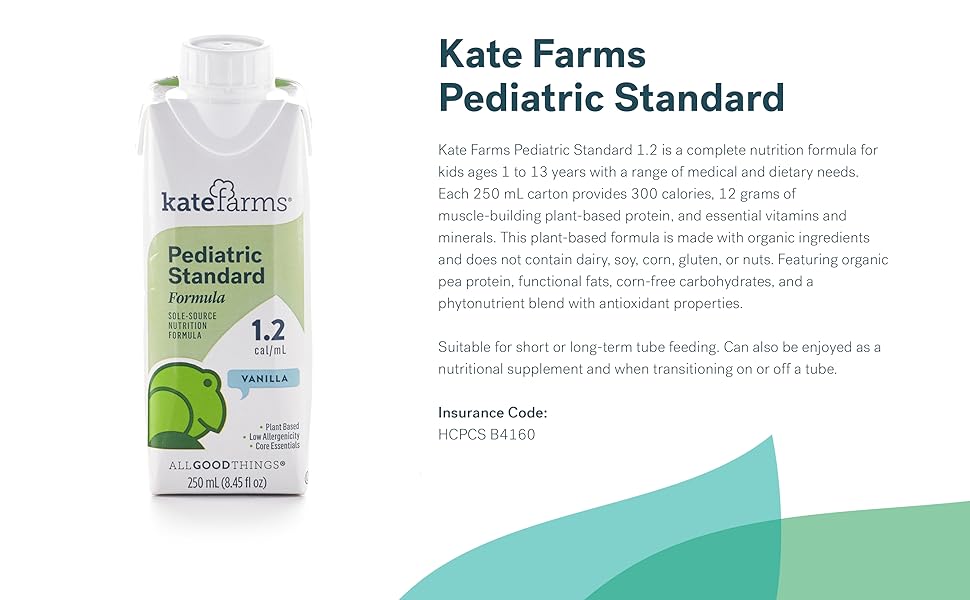 Kate Farms Pediatric Standard 1.2 Formula, Sole Source