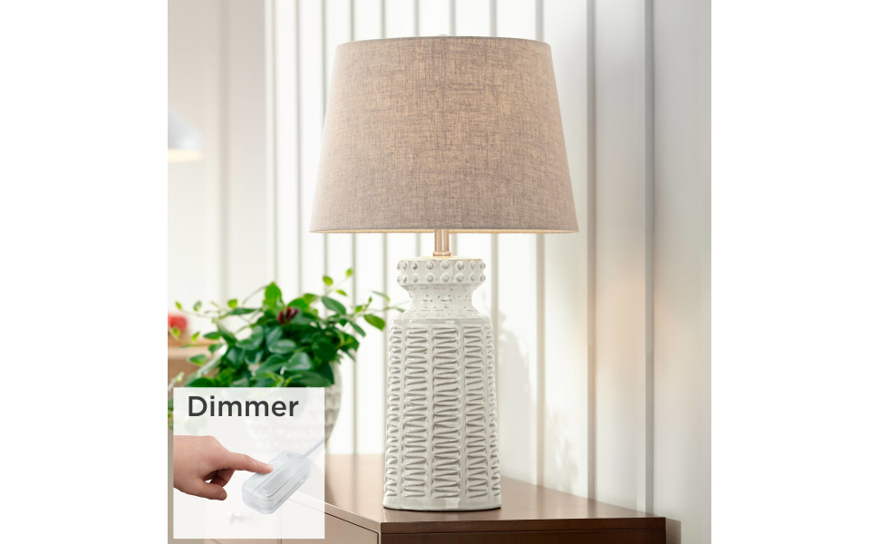 360 Lighting Helene Rustic Farmhouse Country Table Lamp with Dimmer 26