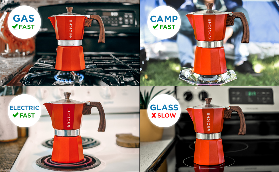 GROSCHE Milano Stovetop Espresso Maker Moka pot 6 espresso