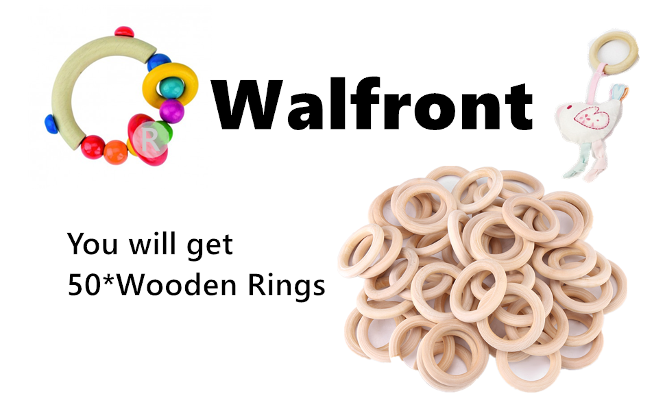 50 Pcs/Lot Natural Wooden Craft Rings, Unpainted Wood Ring Circles 50 mm, Wooden Craft Loop