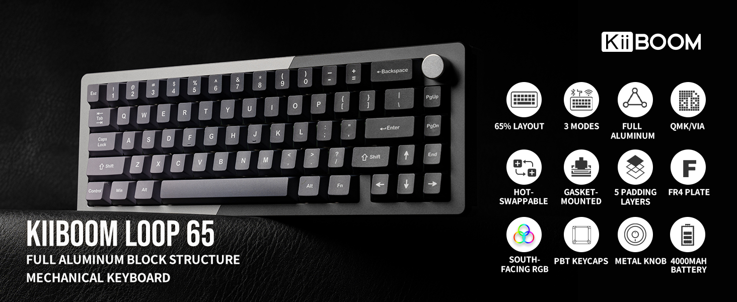 KiiBoom Loop 65 65% Full Aluminum Block Structure Mechanical