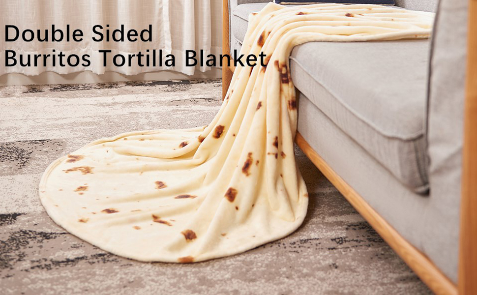 Denkee Burritos Blanket, 80 inch Double Sided Burritos Tortilla Blanket
