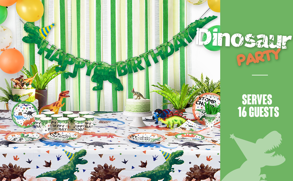 watercolor dinosaur party