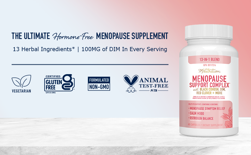 Menopause Supplements Support Estrogen Balance and Menopause, PMS, Hot Flash & Night Sweat