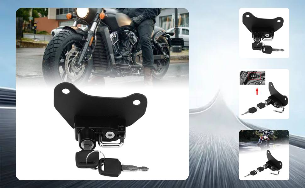 Amazon.co.jp Yctzeオートバイヘルメットロックインディアンスカウト/ 6020152018（黒）用アルミニウム合金