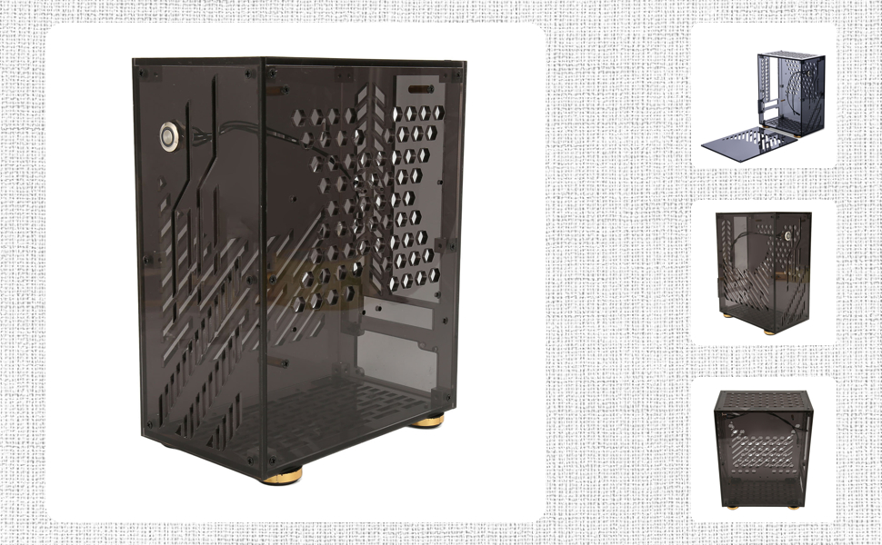 Amazon | Mini ITX ケース、透明アクリルパネル付きミニ PC