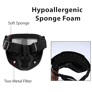 mototrance storm trooper detachable goggles nose face mask