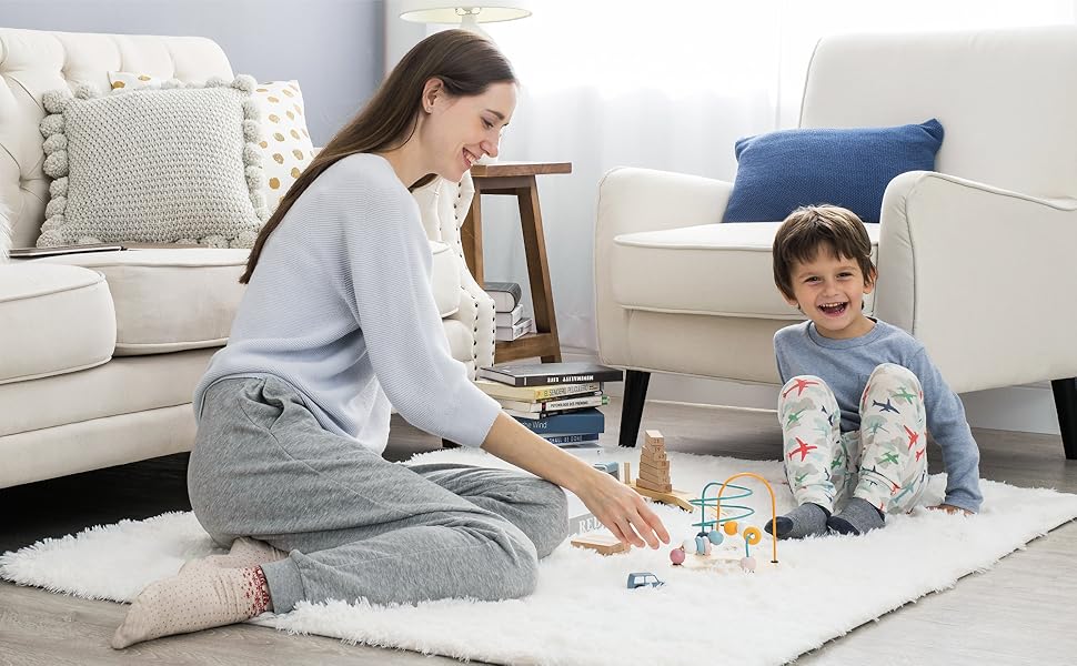 Bedsure Shag Area Rugs for Bedroom, White Fluffy Rug Plush Living Room