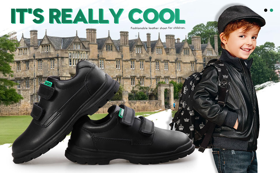 Schwarze Lederschuhe für Jungen