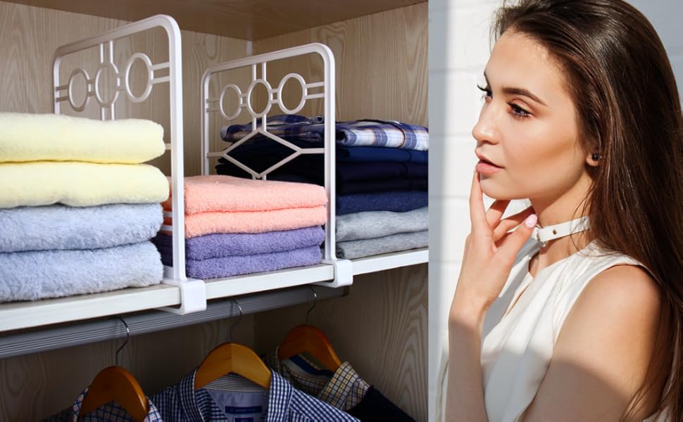 Heimand ABS Shelf Dividers (Set of 8), Organizer for Closet