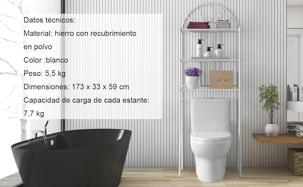 COSTWAY Estante para Inodoro Toallero Baño Organizador ...