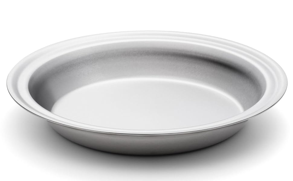 360° Stainless Steel Pie Pan (10" Diameter), Handcrafted in the USA, 5 Ply
