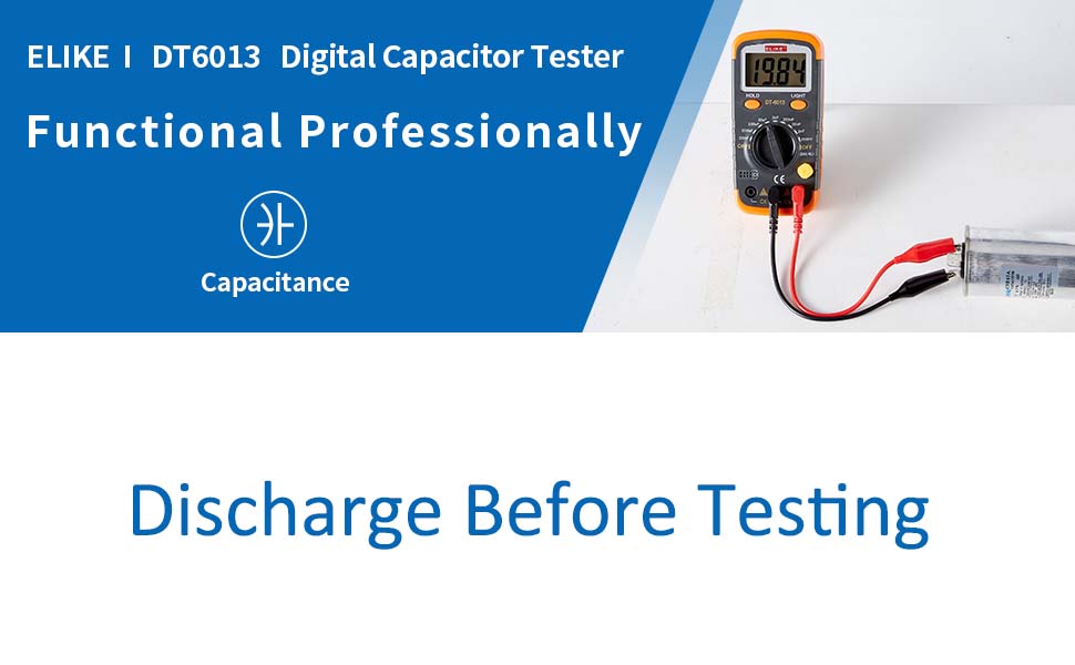 ELIKE Digital Capacitor Tester,0.1pF to 20mF High Precision Capacitance