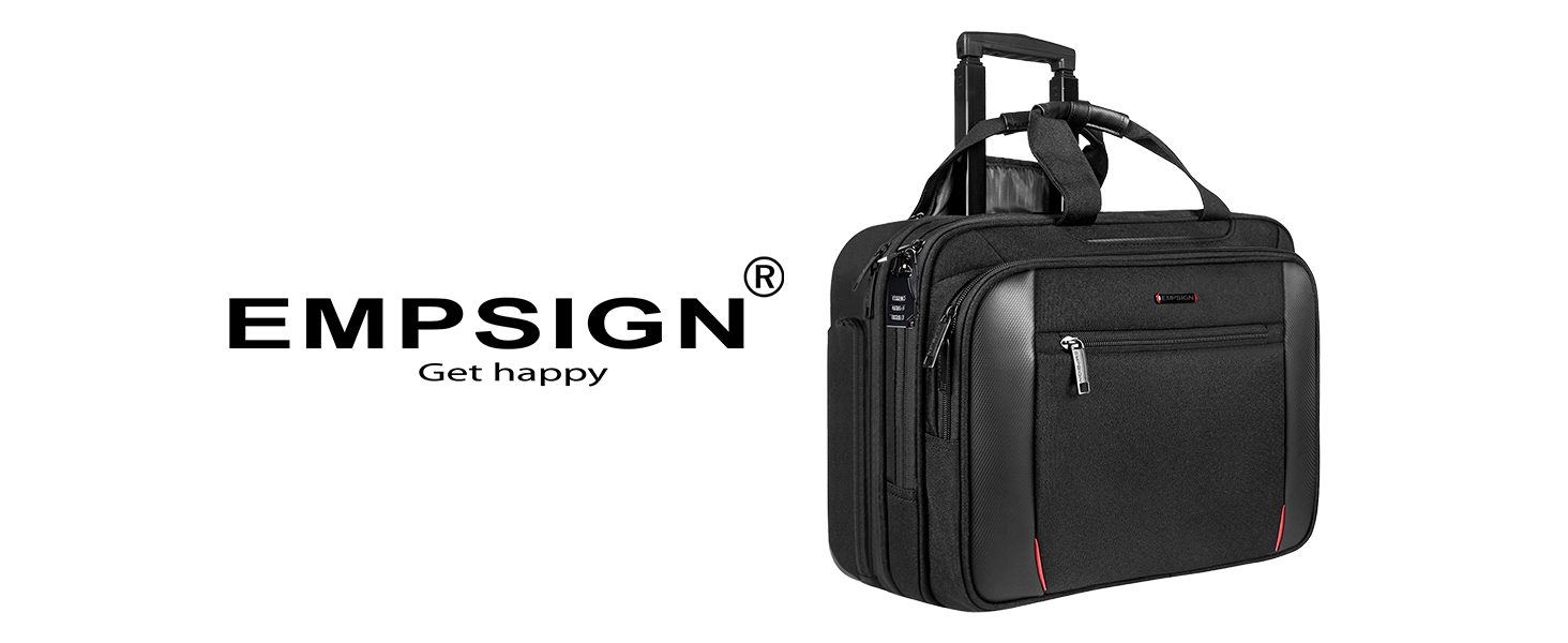 EMPSIGN ローリングブリーフケース ラップトップバッグ、17.3インチ Amazon.com: EMPSIGN 17.3 Inch Laptop Bag, Large Capacity