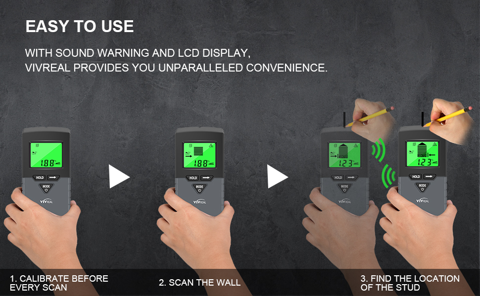 Stud Finder With Digital Level Upgraded 6 In 1 Electronic Sensor Wall Scanner With Sound Warning Wood Detector Digital Display Beam Joist