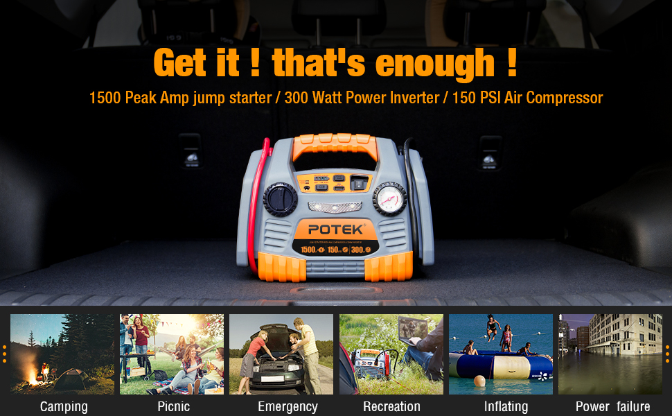 POTEK Portable Power Station 1500 Peak/ 750 Instant Amps