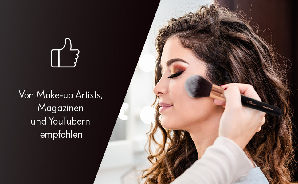 Veganistische zwarte make-up borstel set zwarte make-up