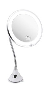  flexible gooseneck 10x magnifying led lighted makeup mirror