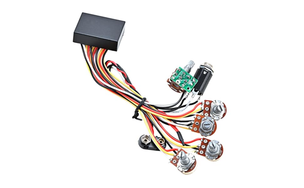 Active Bass Guitar Preamp Wiring Harness - Tone Control