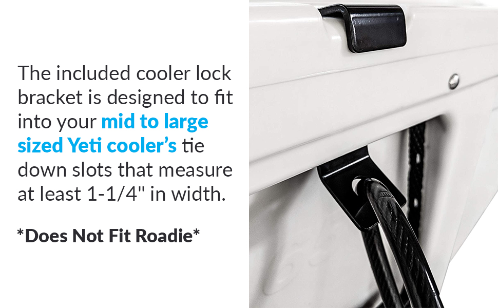 Cable Lock and Bracket in One! Compatible with Yeti & RTIC