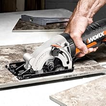 WORX Scie Circulaire Sans Fil 18V(20V MAX), Batterie Powershare, WX527.1 22 scie circulaire coupe bois sans fil électrique lame main guide parallèle outil outillage puissant