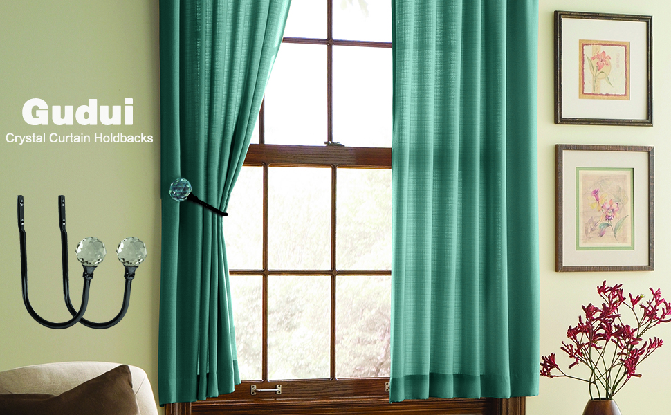 Curtain Holdbacks, Curtain Tieback Hooks for Drapes Crystal