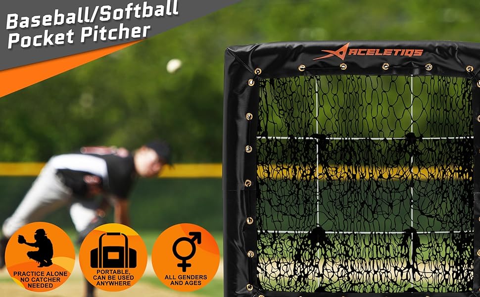 Pitching Net with Strike Zone Baseball Pitching Trainer