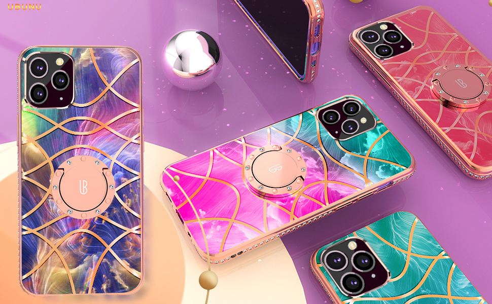 UBUNU iPhone 12 Pro Max Case, Glitter Bling for Women [Lens