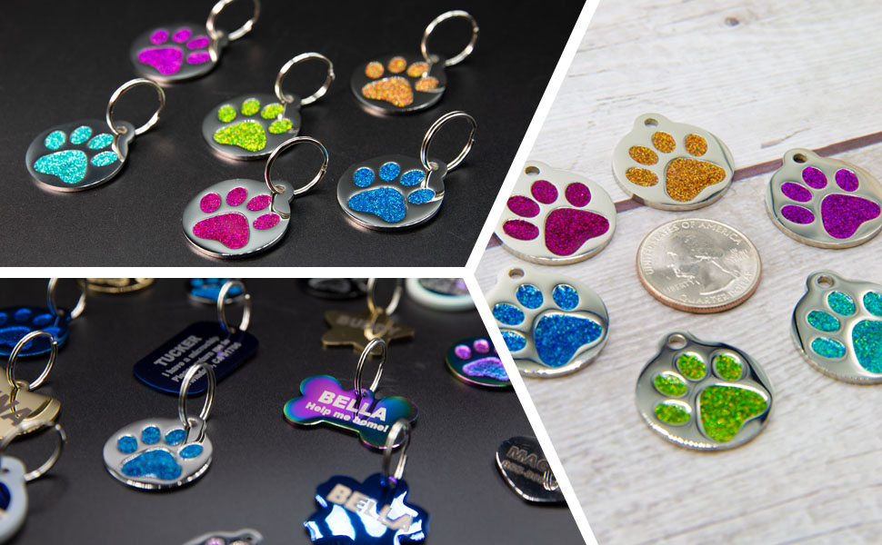 Engraved Cat Tags Personalized with 4 Lines of Custom