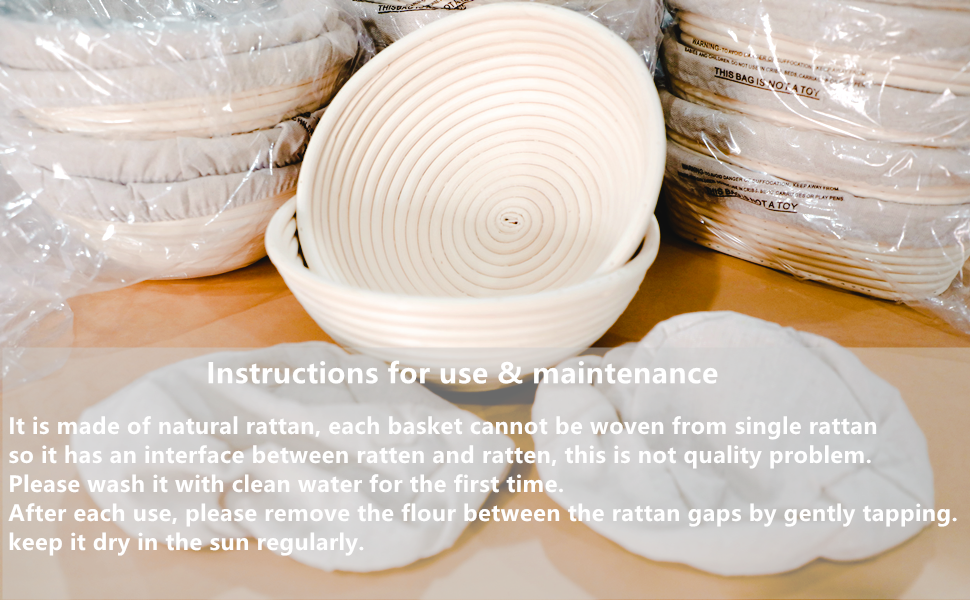 DOYOLLA Bread Proofing Baskets Set of 2 8.5 inch Round