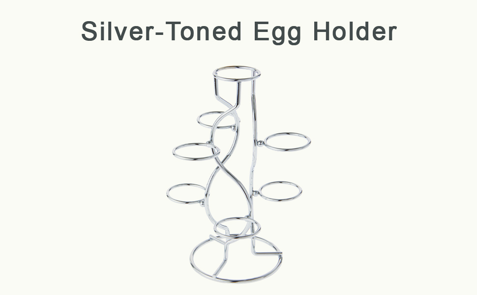 Bard's Silvertoned Egg Stand/Holder, 7 Egg Display, 1.375
