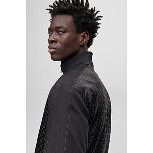 BOSS ミックスマテリアル レギュラーフィット スウェットシャツ Amazon.co.jp: [BOSS] [ボス] ミックスマテリアル モノグラム