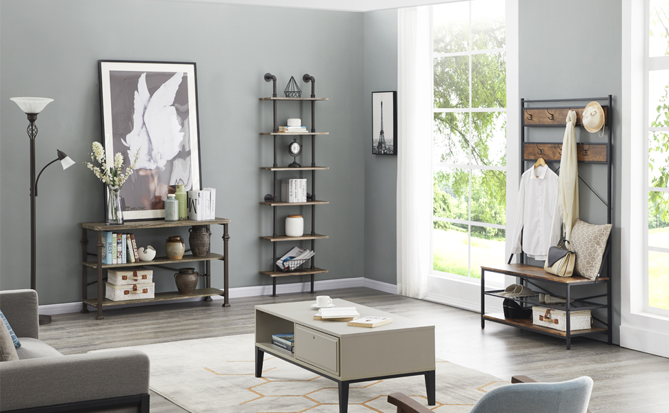 Coat rack with 7 hooks