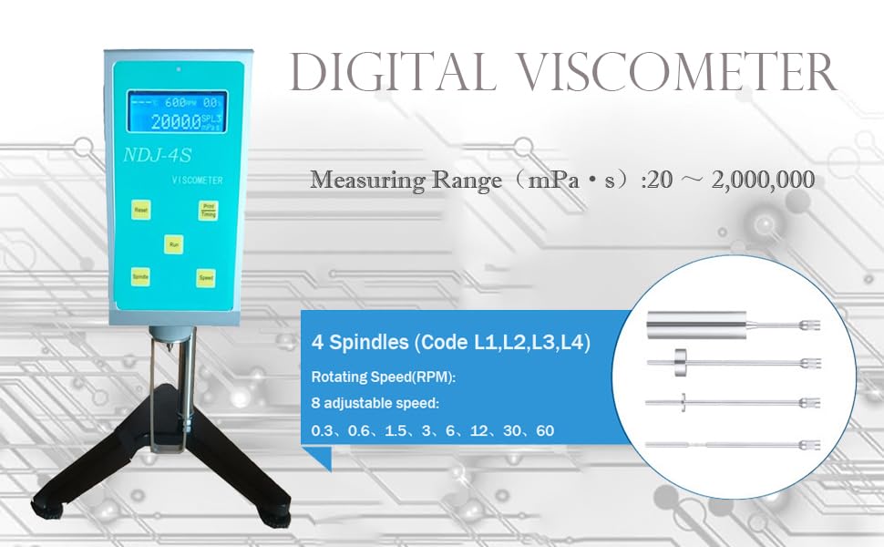 CNYST Viscosity Meter Rotary with 4 Spindles
