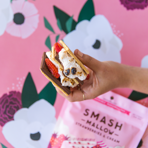 smashmallow snackable marshmallows strawberries and cream strawberry cookie dough healthy snacks