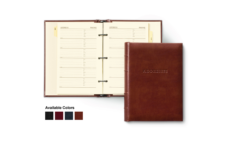 Leather Desk Address Book by Gallery Leather Acadia Navy
