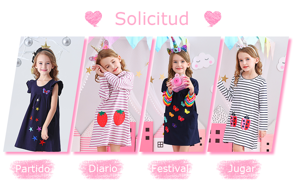 Vestido vikita para niñas vestido 2020 falda de algodón puro manga larga para niños