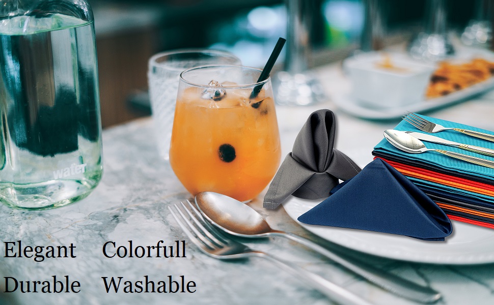 Ruvanti Multi Color Cloth Napkins 12 Pack (18"X18") Durable Linen