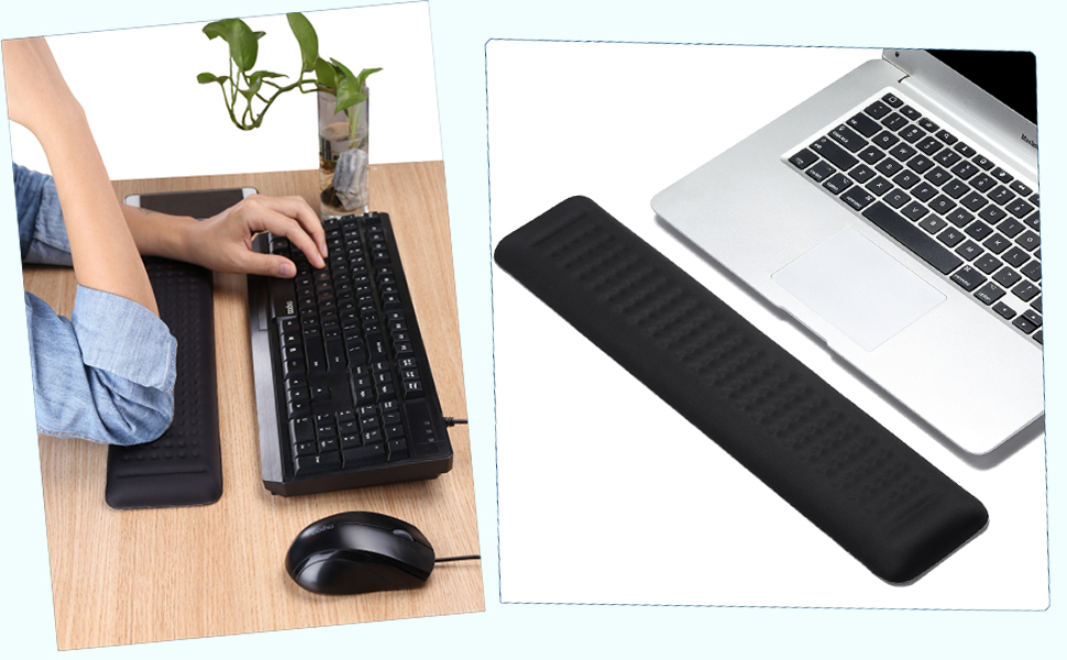 Aelfox Wide Keyboard Wrist Rest Soft, Large Ergonomic